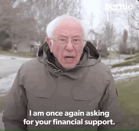Bernie Sanders asking for financial support